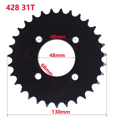 Kvaliteetne 428 31 hambaga 31T 32 hambaga 32T 48 mm tagumine ketiratas ATV Quad Pit Dirt Bike Buggy Go Kart mootorratta mootorile