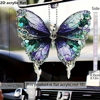 Акрилна пеперуда Празничен подарък Висяща висулка Интериор на кола Висулка Аксесоари за огледало за обратно виждане Аксесоари за празнична декорация