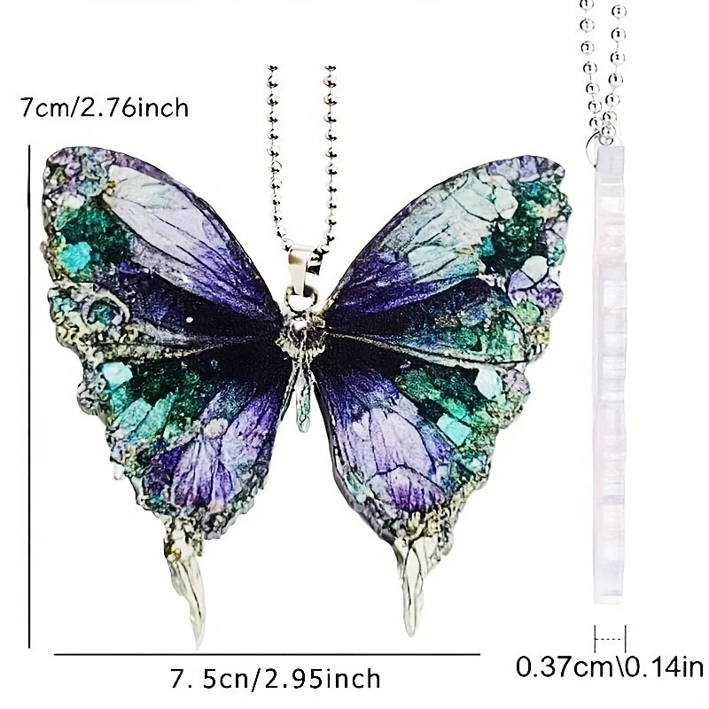 Akrila tauriņš brīvdienu dāvana piekarināms kulons automašīnas salona kulons atpakaļskata spoguļu aksesuāri svētku dekoru aksesuāri