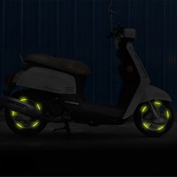 20бр. Автомобилни мотоциклетни колела Светлоотразителни ленти Цветни стикери за главини Универсално нощно шофиране Колело Стикери за автомобили Авто Мото Декор