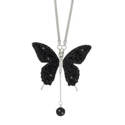 Diamond Butterfly Kulons Kvalitatīvs Auto Interjers Rozā Bling Bag Kulons Auto Atpakaļskata Spogulis Auto Kulons Auto