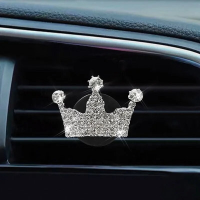 Auto konditsioneer Vent Parfüümiklamber õhuvärskendaja Auto sisustus Bling Teemantkroonkaunistus Auto Aroomi difuusori tarvikud