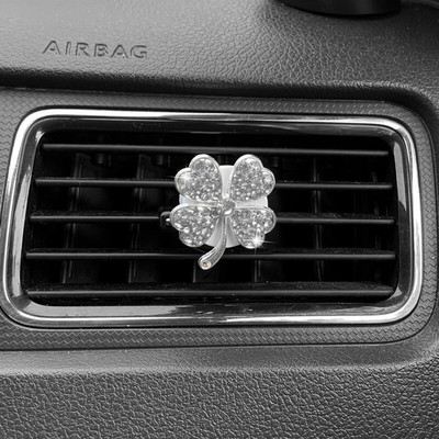 1 tk auto õhu väljalaskeava klamber Crystal Diamond neljaleheline ristik Parfüüm Aroomiteraapia klamber õhuvärskendaja kaunistus autotarvikud