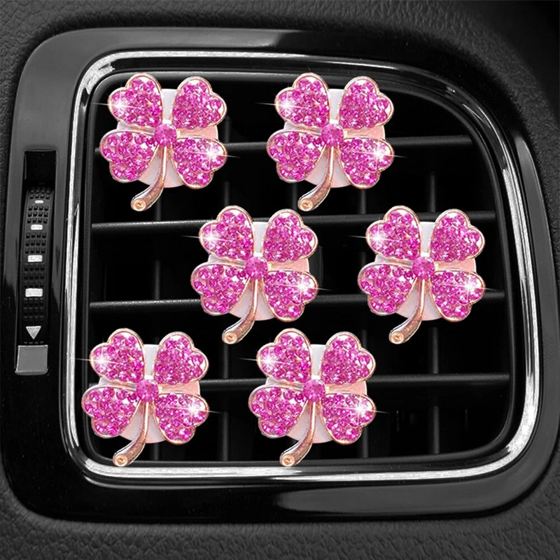 Κλιπ εξόδου αεραγωγού αυτοκινήτου 1 τμχ Crystal Diamond Τετράφυλλο Τριφύλλι Άρωμα Κλιπ Αρωματοθεραπείας Αποσμητικό Αέρα Διακόσμηση Αξεσουάρ αυτοκινήτου