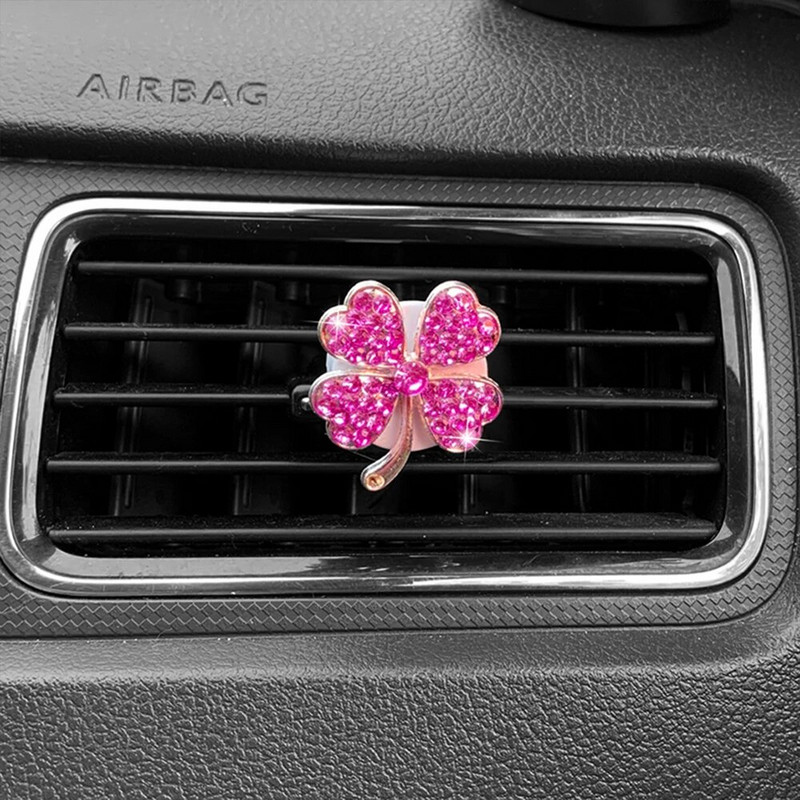 Κλιπ εξόδου αεραγωγού αυτοκινήτου 1 τμχ Crystal Diamond Τετράφυλλο Τριφύλλι Άρωμα Κλιπ Αρωματοθεραπείας Αποσμητικό Αέρα Διακόσμηση Αξεσουάρ αυτοκινήτου