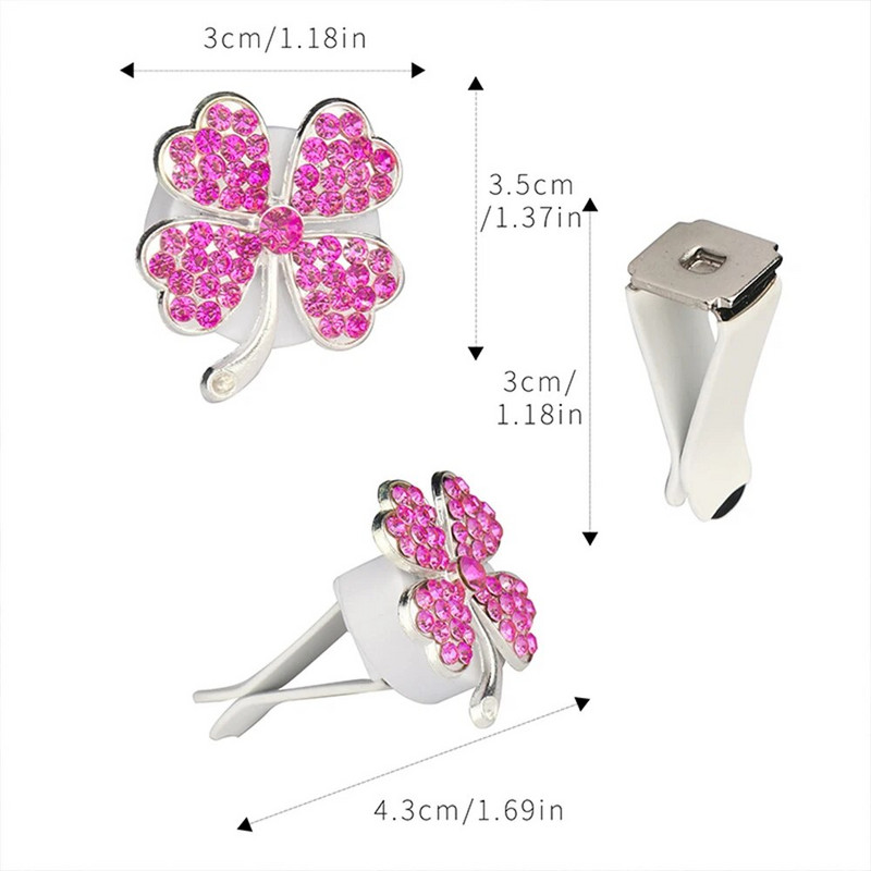 Κλιπ εξόδου αεραγωγού αυτοκινήτου 1 τμχ Crystal Diamond Τετράφυλλο Τριφύλλι Άρωμα Κλιπ Αρωματοθεραπείας Αποσμητικό Αέρα Διακόσμηση Αξεσουάρ αυτοκινήτου