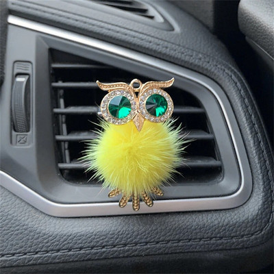 Crystal Fluffy Owl Auto gaisa atsvaidzinātājs Cietais Smaržu Izkliedētājs Auto Gaisa Kondicionieris Izplūdes Vent Smaržu Klipsi Salona Aksesuāri