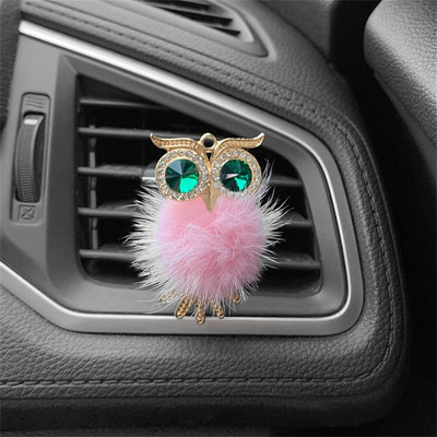 Crystal Fluffy Owl Auto gaisa atsvaidzinātājs Cietais Smaržu Izkliedētājs Auto Gaisa Kondicionieris Izplūdes Vent Smaržu Klipsi Salona Aksesuāri