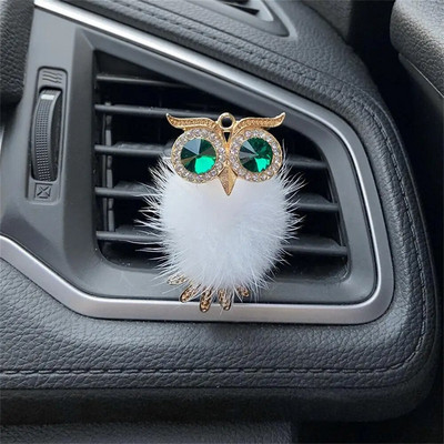 Crystal Fluffy Owl Auto gaisa atsvaidzinātājs Cietais Smaržu Izkliedētājs Auto Gaisa Kondicionieris Izplūdes Vent Smaržu Klipsi Salona Aksesuāri