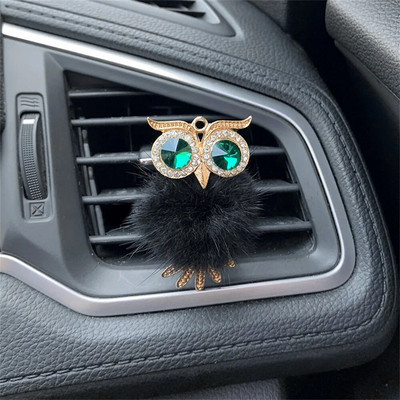 Crystal Fluffy Owl Auto gaisa atsvaidzinātājs Cietais Smaržu Izkliedētājs Auto Gaisa Kondicionieris Izplūdes Vent Smaržu Klipsi Salona Aksesuāri