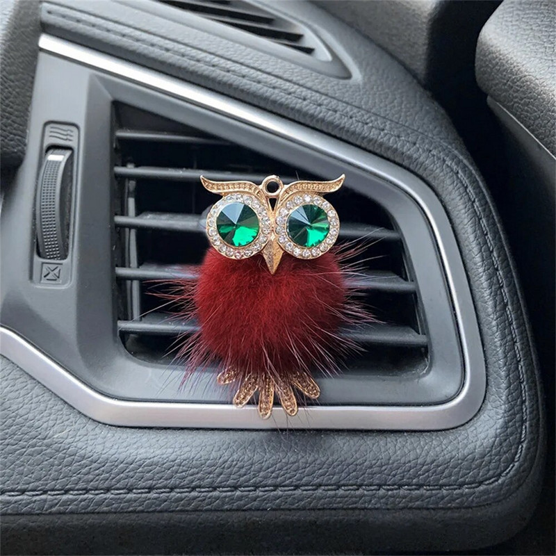 Crystal Fluffy Owl Auto gaisa atsvaidzinātājs Cietais Smaržu Izkliedētājs Auto Gaisa Kondicionieris Izplūdes Vent Smaržu Klipsi Salona Aksesuāri