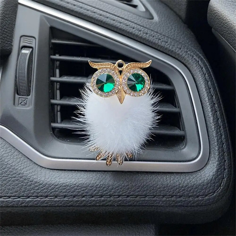 Crystal Fluffy Owl Auto gaisa atsvaidzinātājs Cietais Smaržu Izkliedētājs Auto Gaisa Kondicionieris Izplūdes Vent Smaržu Klipsi Salona Aksesuāri