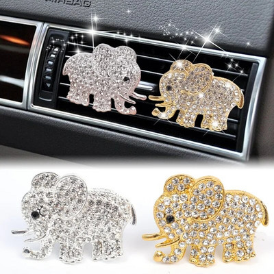 Bling Aroma Vent Clip Auto Belső Dekor Illat Illat Parfüm Légfrissítő Autódíszek Gyémánt Elefánt Autótartozékok