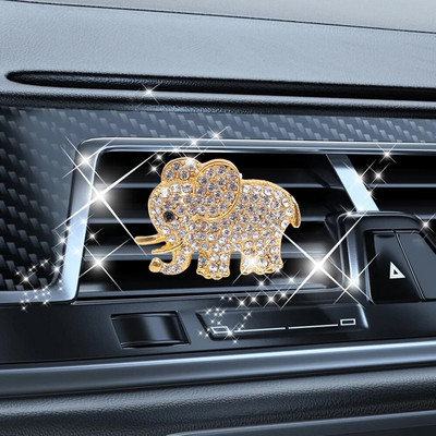 Bling Aroma Vent Clip Auto Interjera Dekors Aromāts Smarža Smaržas Gaisa atsvaidzinātājs Automašīnu rotājumi Dimanta ziloņu auto aksesuāri