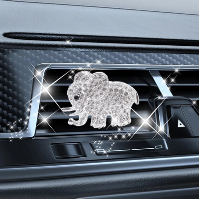 Bling Aroma Vent Clip Auto Interjera Dekors Aromāts Smarža Smaržas Gaisa atsvaidzinātājs Automašīnu rotājumi Dimanta ziloņu auto aksesuāri