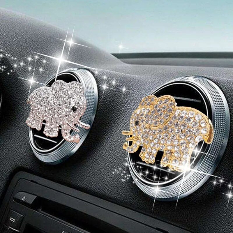 Bling Aroma Vent Clip Auto Interjera Dekors Aromāts Smarža Smaržas Gaisa atsvaidzinātājs Automašīnu rotājumi Dimanta ziloņu auto aksesuāri