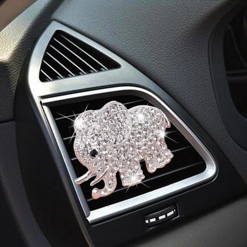 Bling Aroma Vent Clip Auto Interjera Dekors Aromāts Smarža Smaržas Gaisa atsvaidzinātājs Automašīnu rotājumi Dimanta ziloņu auto aksesuāri