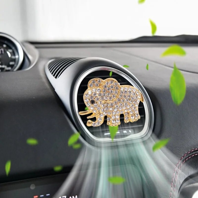 Bling Aroma Vent Clip Auto Interjera Dekors Aromāts Smarža Smaržas Gaisa atsvaidzinātājs Automašīnu rotājumi Dimanta ziloņu auto aksesuāri
