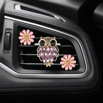 Crystal Owl Car Αποσμητικό αέρα Diamond Villus Owl Car Perfume Air Vent Clip Αξεσουάρ αυτοκινήτου Εσωτερικό Γυναικείο Στολίδι αρωματοθεραπείας