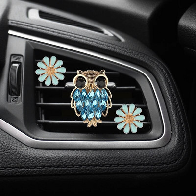 Crystal Owl Auto gaisa atsvaidzinātājs Diamond Villus Owl Auto Smaržas Gaisa ventilācijas Spraudnis Auto piederumi Salons Sieviete Aromterapijas Ornaments