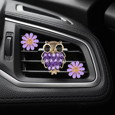 Crystal Owl Auto gaisa atsvaidzinātājs Diamond Villus Owl Auto Smaržas Gaisa ventilācijas Spraudnis Auto piederumi Salons Sieviete Aromterapijas Ornaments