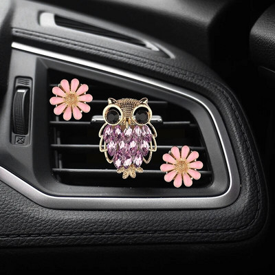 Crystal Owl Auto gaisa atsvaidzinātājs Diamond Villus Owl Auto Smaržas Gaisa ventilācijas Spraudnis Auto piederumi Salons Sieviete Aromterapijas Ornaments