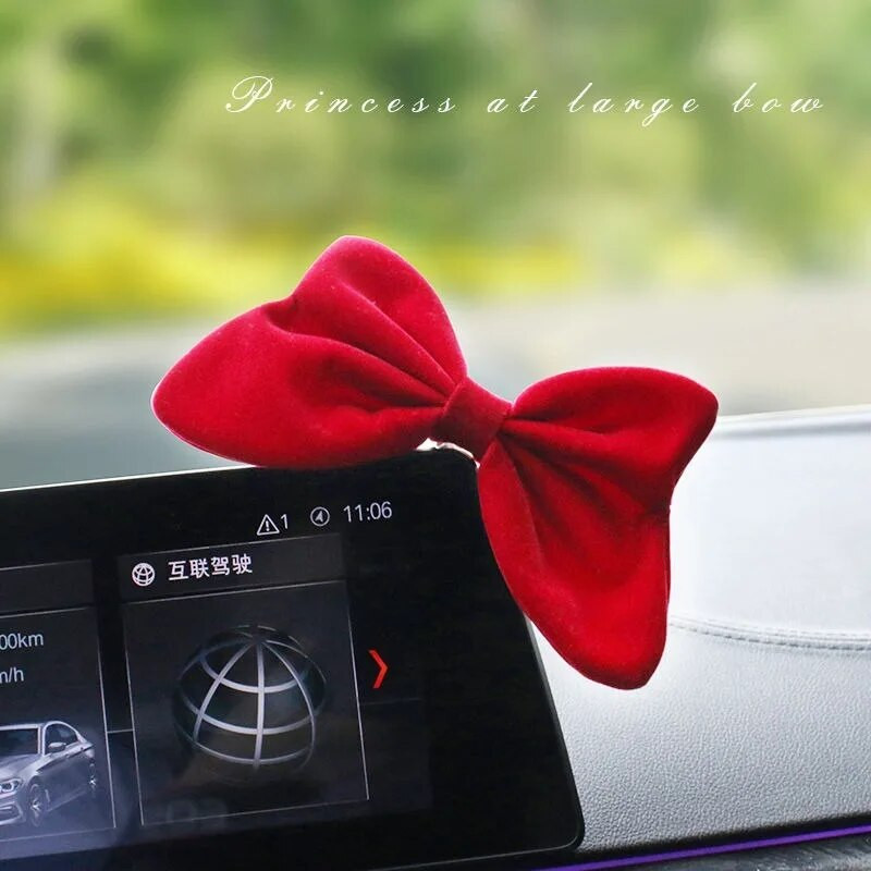 Papion roșu Interiorul mașinii Consolă centrală Husă pentru umeri Ornamente decorative Papion roșu Cadou pentru fete femei