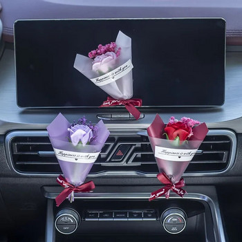 Κλιπ αεραγωγού αυτοκινήτου Rose Auto Perfume Car Aroma Diffuser Flavoring In Car Διακόσμηση Εσωτερικών Αξεσουάρ Κορίτσια Γυναικεία Δώρα