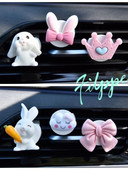 Cute Rabbit Bow Creative Auto Gaisa atsvaidzinātājs Clip Smaržas Izplūdes Vent Ornaments Automašīnu apdare Interjera Sieviešu aksesuāri