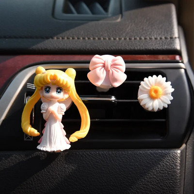 Cute Rabbit Bow Creative Auto Gaisa atsvaidzinātājs Clip Smaržas Izplūdes Vent Ornaments Automašīnu apdare Interjera Sieviešu aksesuāri