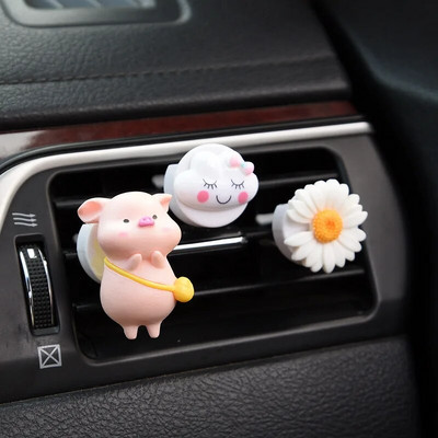 Cute Rabbit Bow Creative Auto Gaisa atsvaidzinātājs Clip Smaržas Izplūdes Vent Ornaments Automašīnu apdare Interjera Sieviešu aksesuāri
