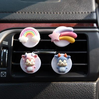 Cute Rabbit Bow Creative Auto Gaisa atsvaidzinātājs Clip Smaržas Izplūdes Vent Ornaments Automašīnu apdare Interjera Sieviešu aksesuāri