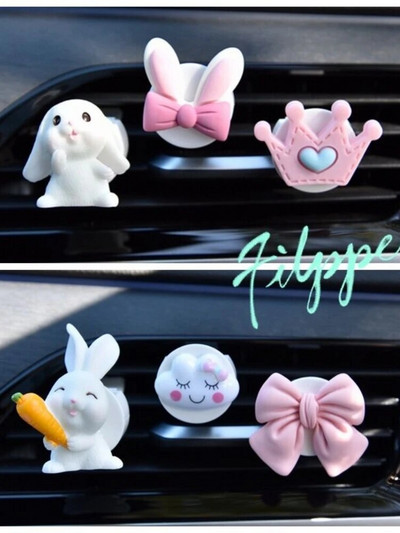 Cute Rabbit Bow Kreatív autós légfrissítő klip illat kilépő szellőzőnyílás díszek autó dekoráció belső női kiegészítők