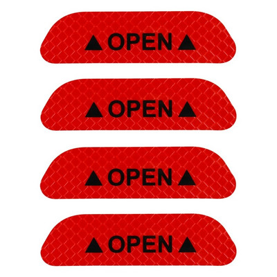 4 tk Uue auto ohutushoiatus peegeldavad kleebised suure heledusega helkur auto ukse avamise ohutusmärgi kleebiste kleebised