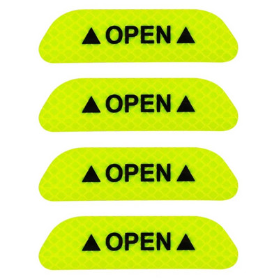 4 tk Uue auto ohutushoiatus peegeldavad kleebised suure heledusega helkur auto ukse avamise ohutusmärgi kleebiste kleebised