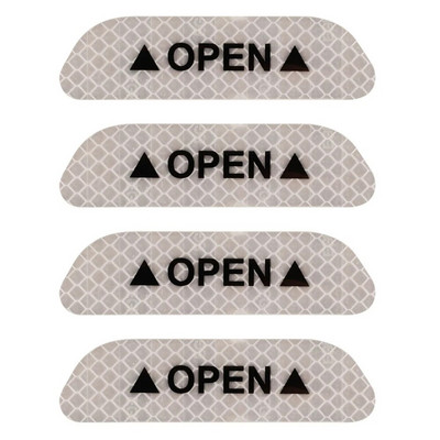 4 tk Uue auto ohutushoiatus peegeldavad kleebised suure heledusega helkur auto ukse avamise ohutusmärgi kleebiste kleebised