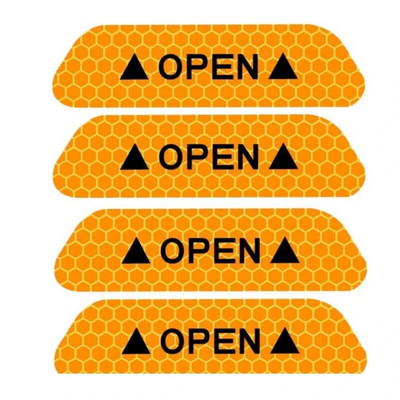 4 tk Uue auto ohutushoiatus peegeldavad kleebised suure heledusega helkur auto ukse avamise ohutusmärgi kleebiste kleebised