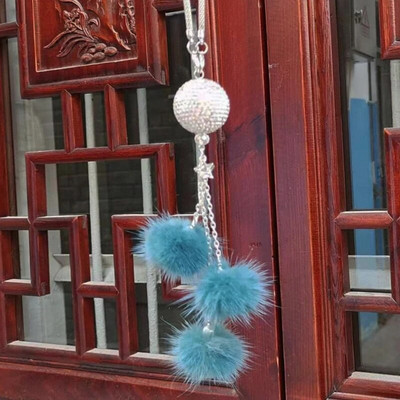 Rhinestone Crystal Plush ripats Auto tahavaatepeegel Ornament Bling Autopeegel Rippuvad tarvikud Auto sisekujundus