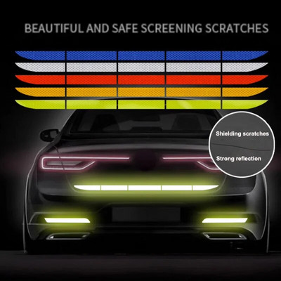Ανακλαστική προειδοποιητική ταινία ασφαλείας αυτοκινήτου κατά της σύγκρουσης Προειδοποίηση νύχτας ανακλαστικό αυτοκόλλητο για αυτοκόλλητα πίσω φώτα πορτμπαγκάζ αυτοκινήτου