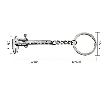 Нов моден автомобилен ключ Мини верниер шублер Преносим 0-40 мм ключодържател Измерване Инструменти за измерване Автомобилен турбо ключодържател Пръстен Линийка Шублер