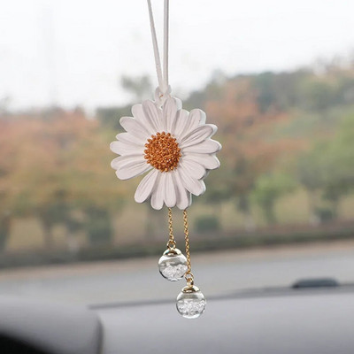 Cute Little Daisy automašīnas salona apdares ģipša aromāts margrietiņa auto atpakaļskata spoguļa kulons automašīnu apdares piederumiem