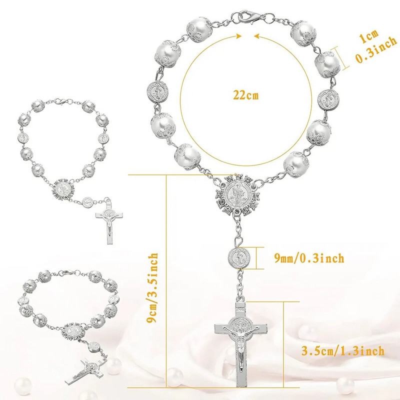 Automašīnas piekarināmais šarms Bling automašīnas aizmugurējā skata spogulis piekarināms ornaments retro imitācijas pērļu krusta piekarināmais dekors Auto Interior@#1356