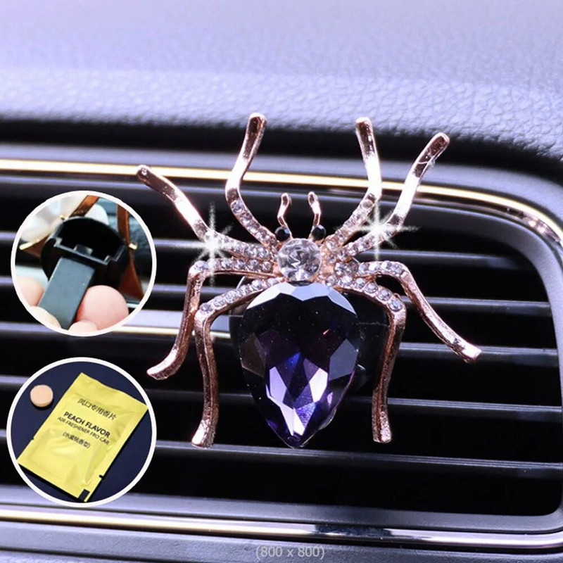 Cute Car Air Outlet atsvaidzinātājs Shiny Diamond Spider Auto smaržas Dekorācijas klipi Dabas smaržas Gaisa kondicionieris Aromterapija