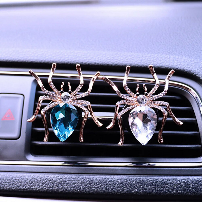 Cute Car Air Outlet atsvaidzinātājs Shiny Diamond Spider Auto smaržas Dekorācijas klipi Dabas smaržas Gaisa kondicionieris Aromterapija