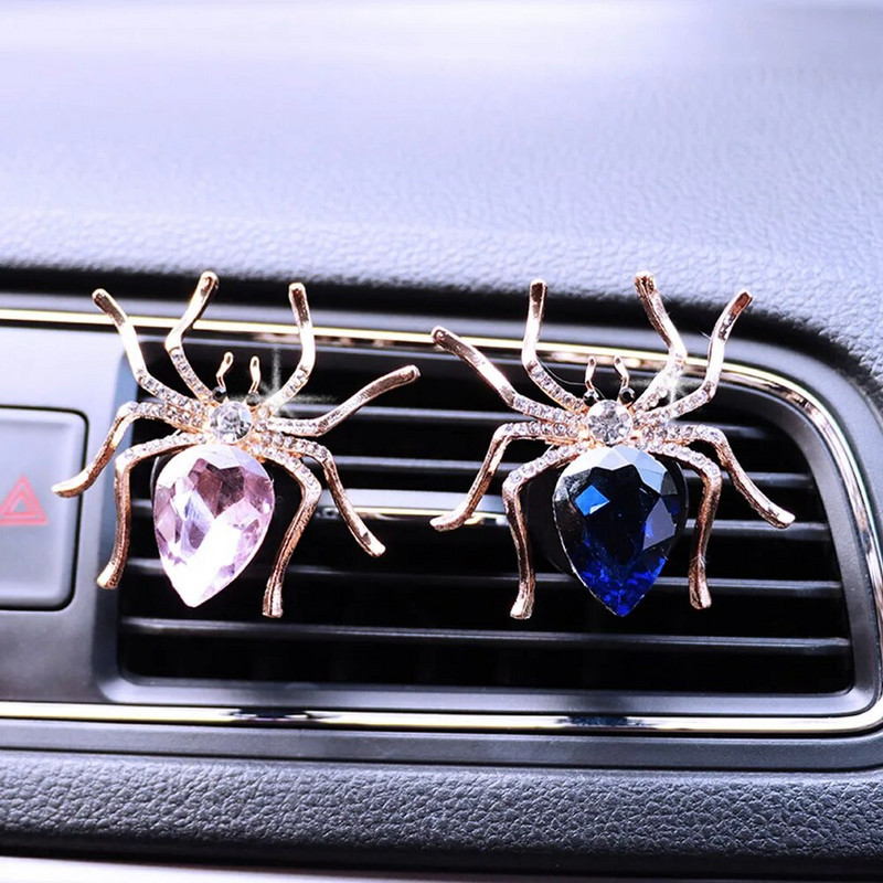 Cute Car Air Outlet atsvaidzinātājs Shiny Diamond Spider Auto smaržas Dekorācijas klipi Dabas smaržas Gaisa kondicionieris Aromterapija
