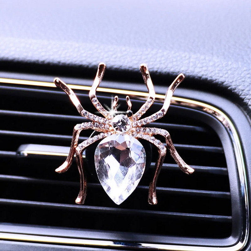 Cute Car Air Outlet atsvaidzinātājs Shiny Diamond Spider Auto smaržas Dekorācijas klipi Dabas smaržas Gaisa kondicionieris Aromterapija