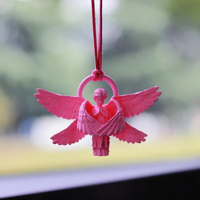 Lucky Angel automašīnas atpakaļskata spoguļa kulons Auto salona apdare Mini Resin Angel piekaramie ornamenti dāvanām Auto piederumi
