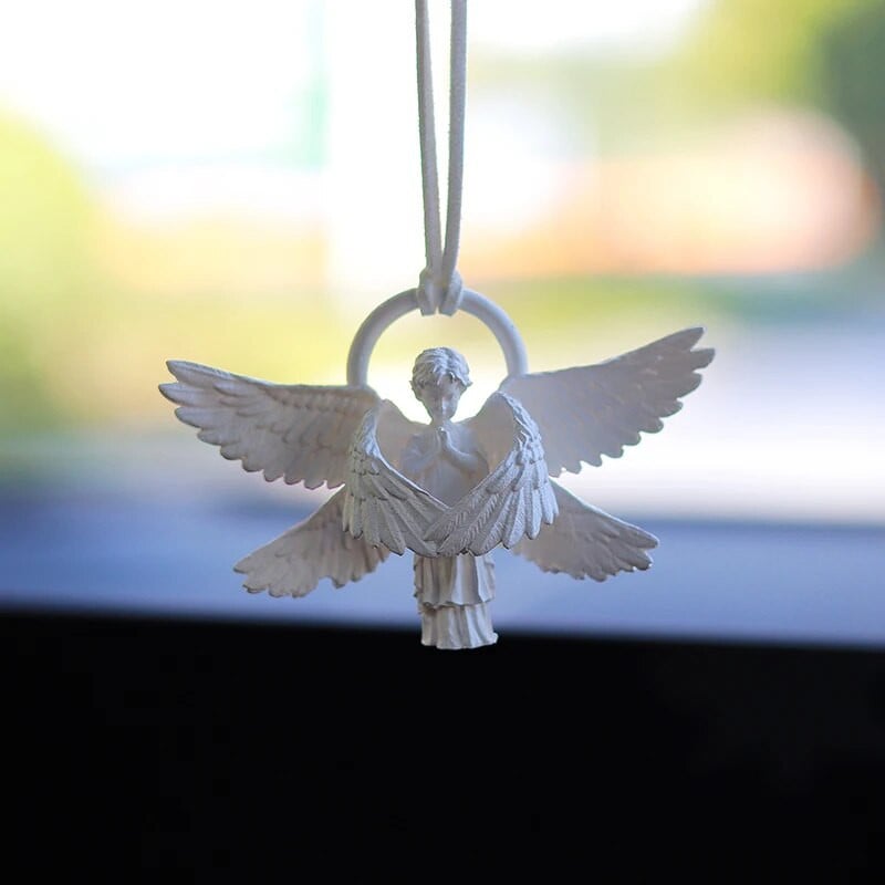 Lucky Angel automašīnas atpakaļskata spoguļa kulons Auto salona apdare Mini Resin Angel piekaramie ornamenti dāvanām Auto piederumi