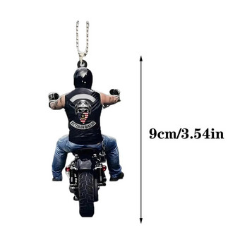 Κρεμαστό κρεμαστό 2D Motorcycle Rider Car Rear view Καθρέφτη Κρεμαστό Κρεμαστό Διακοσμητικά Διακοσμητικά Διακοσμητικά Αυτοκινήτων Εσωτερικών Αυτοκινήτων