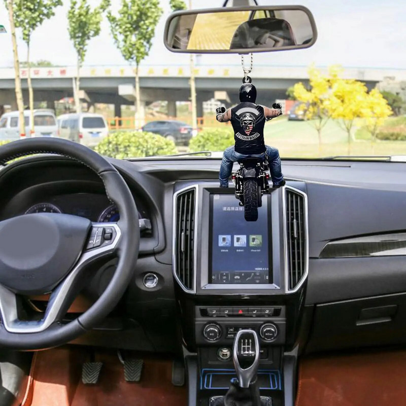 2D privjesak vozača motocikla Automobilski retrovizor Viseći privjesak Ukrasni ukrasi Potrepštine za uređenje interijera automobila